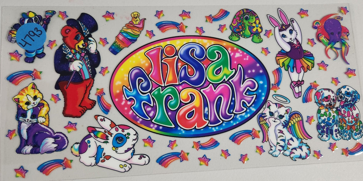 4793 LISA FRANK CUP DECAL( DOUBLE SIDED)