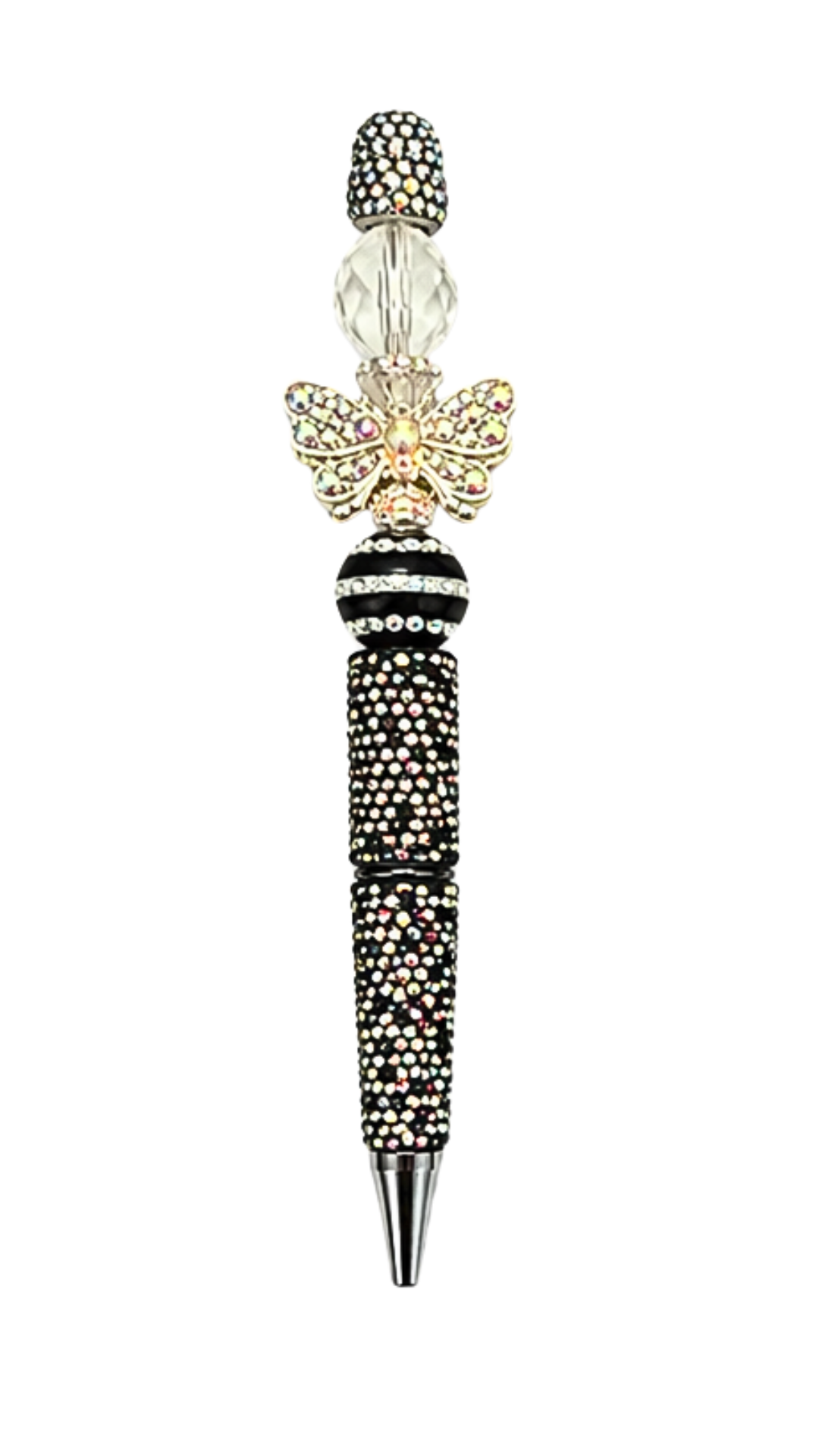 RHINESTONE MULTICOLOR BUTTERFLY PEN