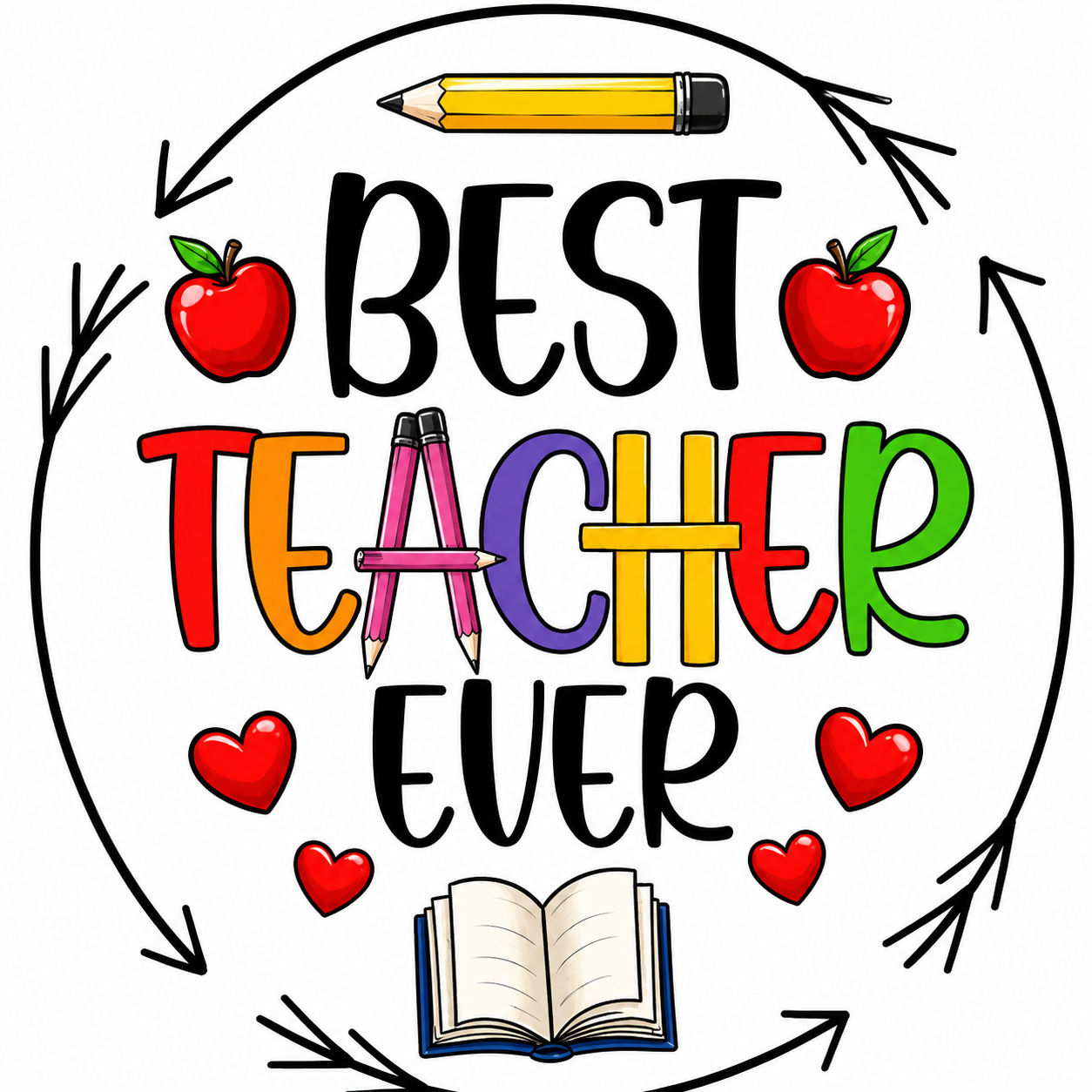 BEST TEACHER EVER TOTE BAG TRANSFER