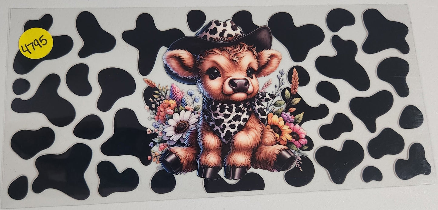 4795 HIGHLAND COW CUP DECAL ( DOUBLE SIDED)