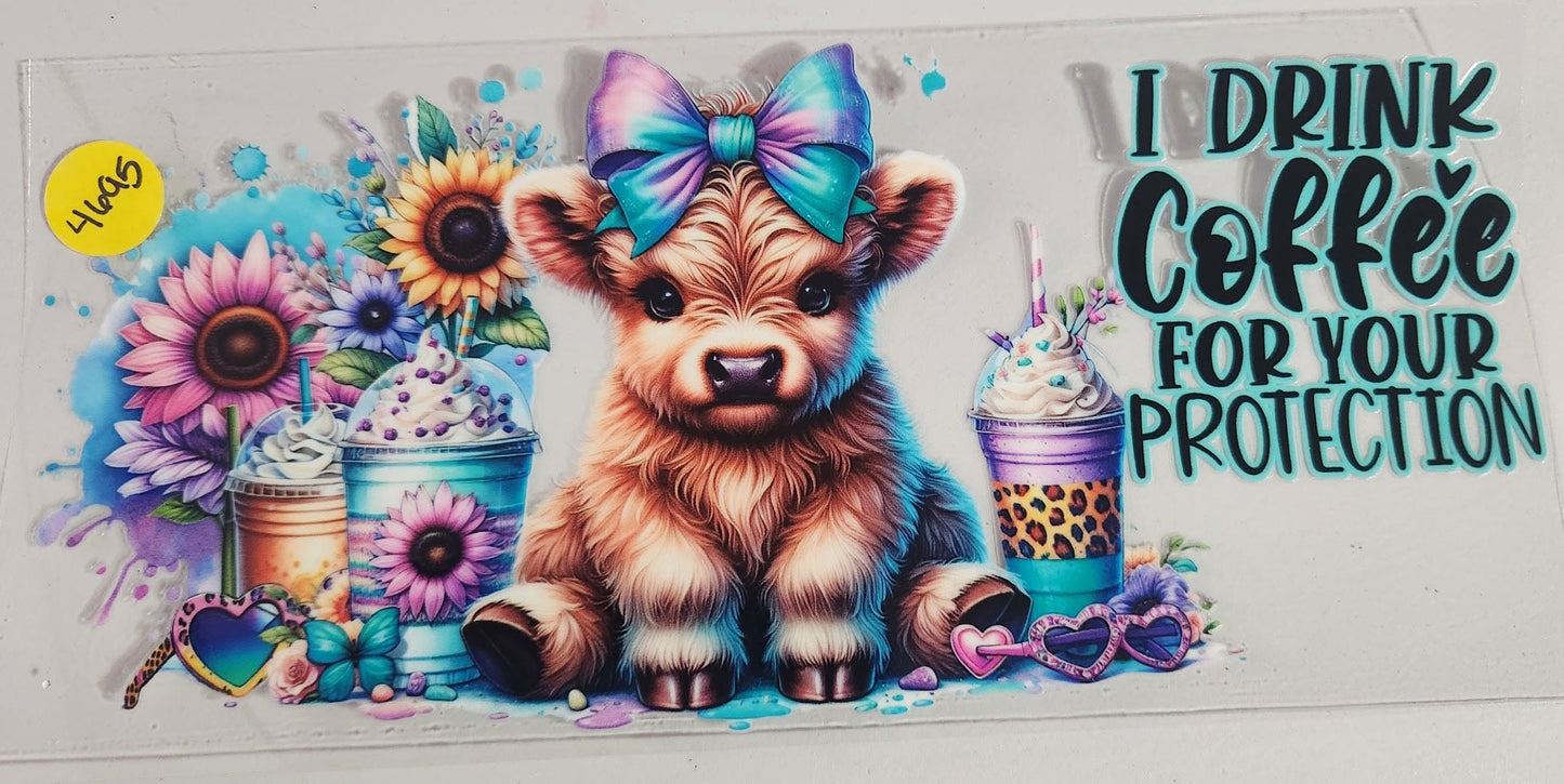 4695 HIGHLAND COW CUP DECAL