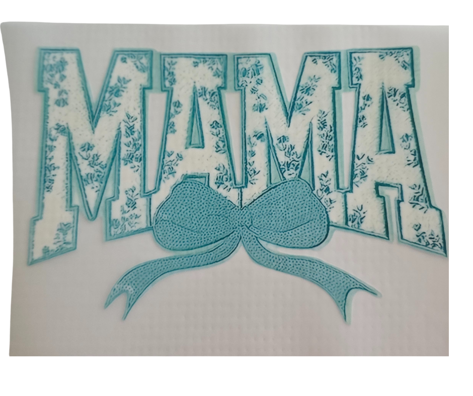 393 TEAL MAMA RIBBON TRANSFER