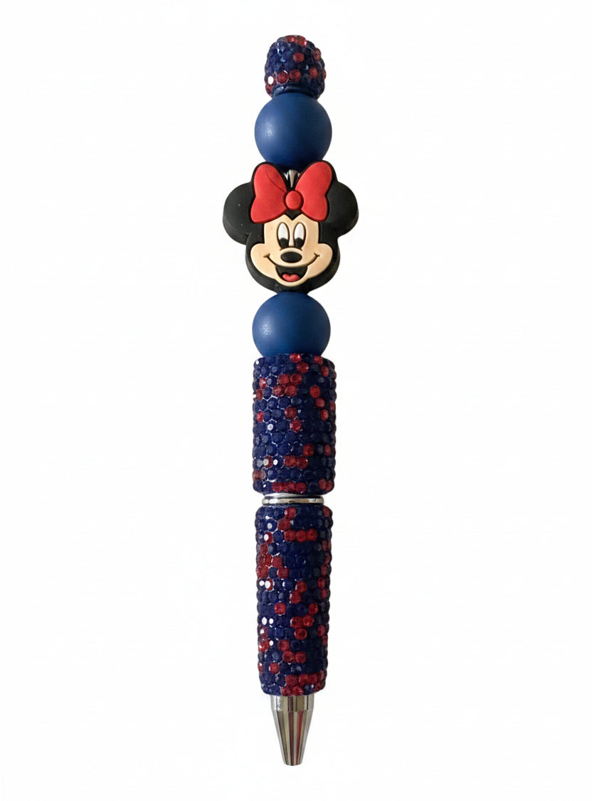 MINNIE BEADED PEN WITH DARK BLUE BEADS