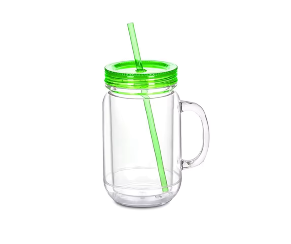 20ozMASON JAR NEON GREEN