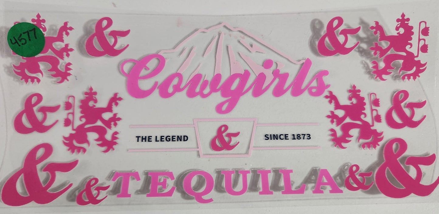 4577 COWGIRLS & TEQUILA CUP DECAL