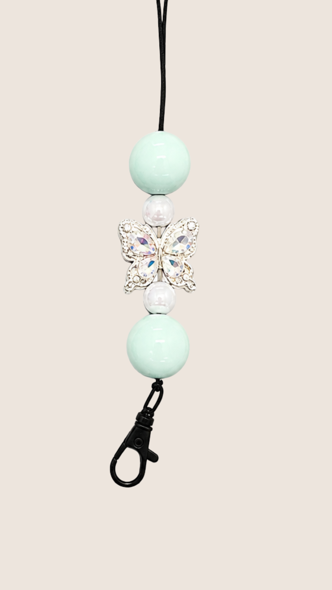 BUTTERFLY FRESHIE HANGER WITH MINT BEADS