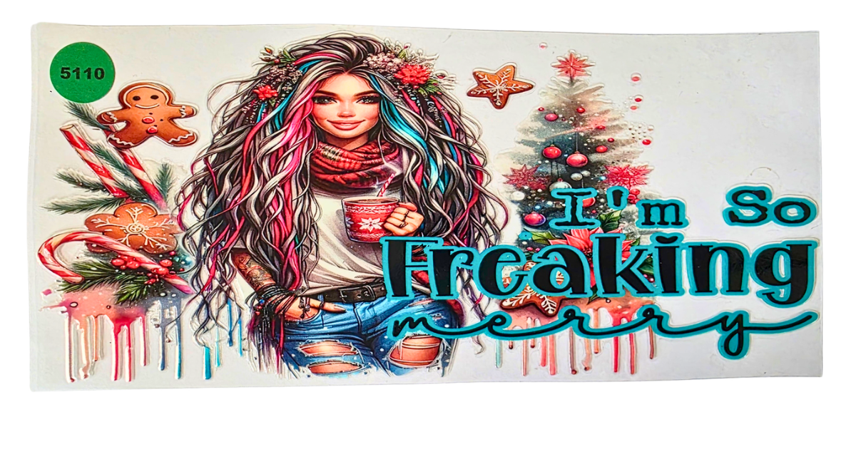 5110 IM SO FREAKING MERRY CUP DECAL
