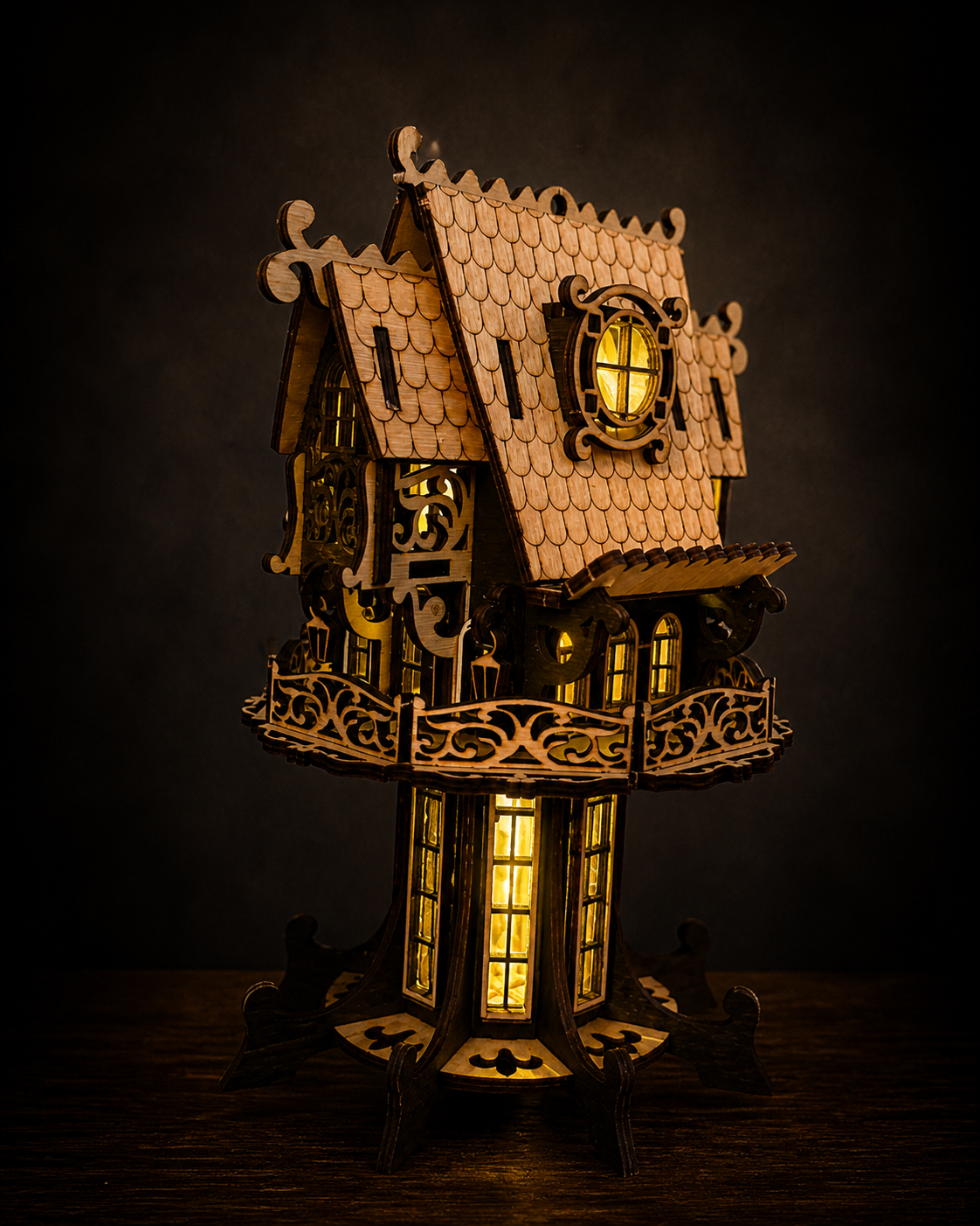 TAN AND BLACK LIGHT TOWER