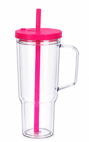 30oz HOT PINK ACRYLIC LEAKPROOF