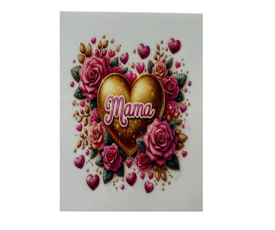 MAMA FLORAL GOLD HEART (SINGLE)