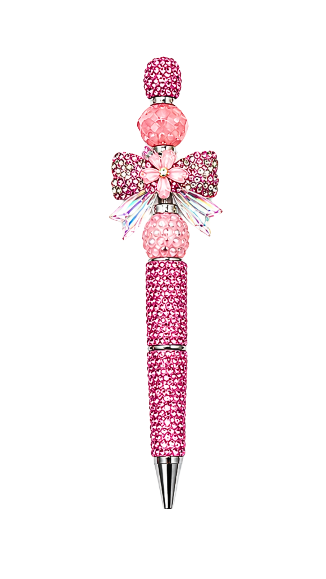 PINK RHINESTONE PEN WITH BOW