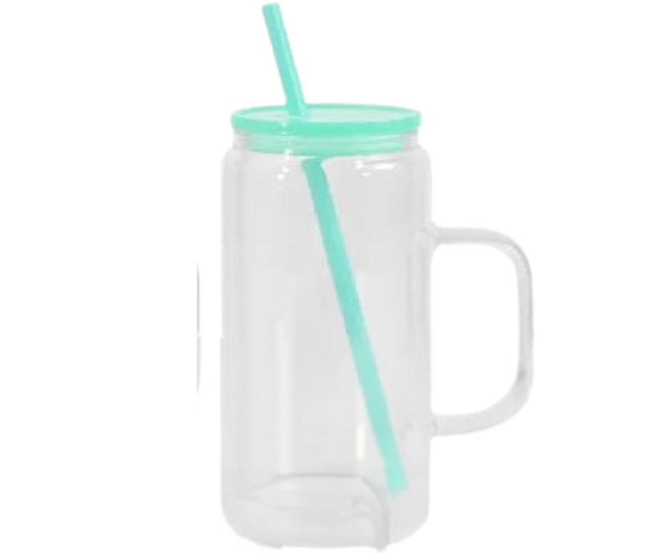 16oz GLASS MINT WITH HANDLE