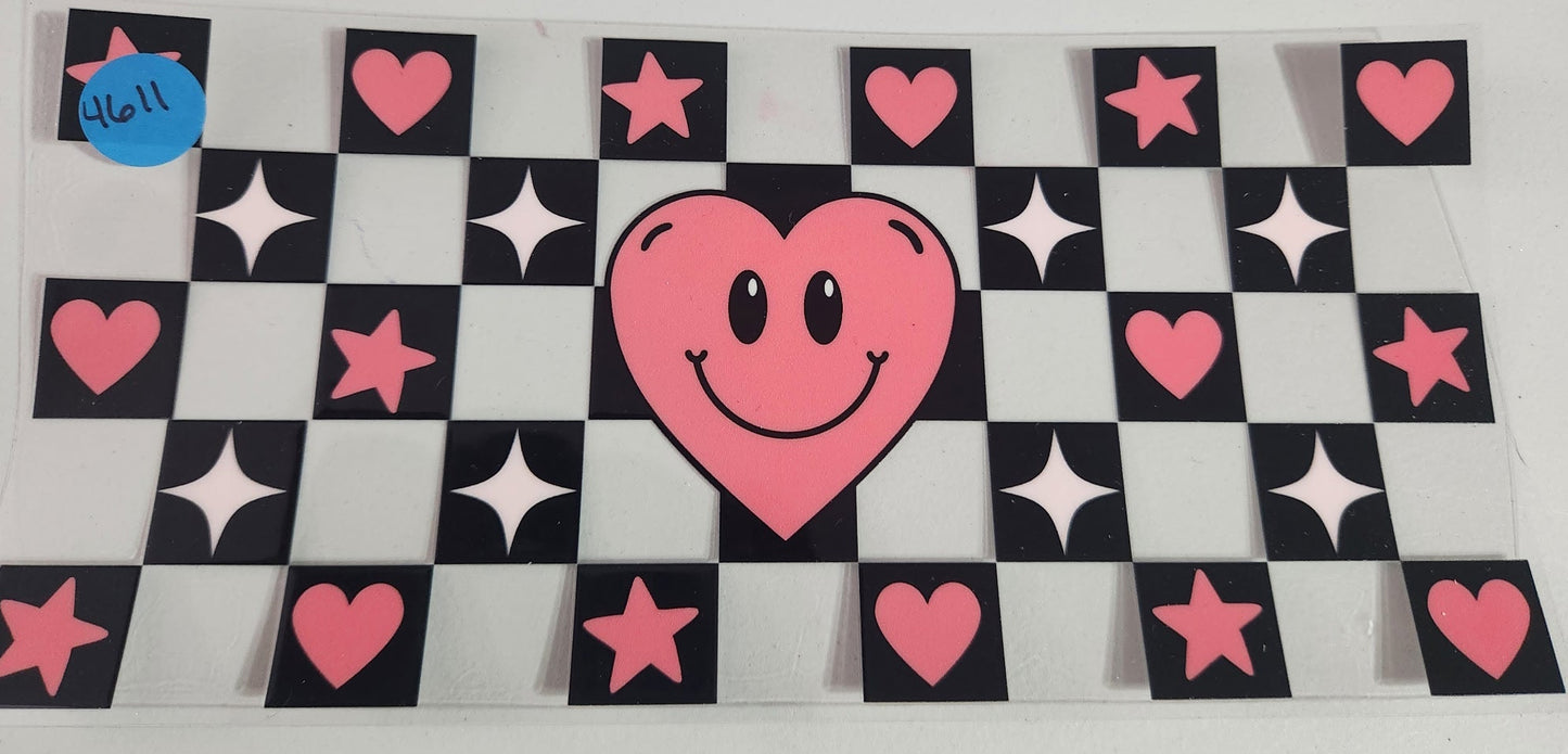 4611 CHECKER HEART CUP DECAL
