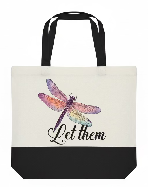 LET THEM ZIPPERED TOTE BAG