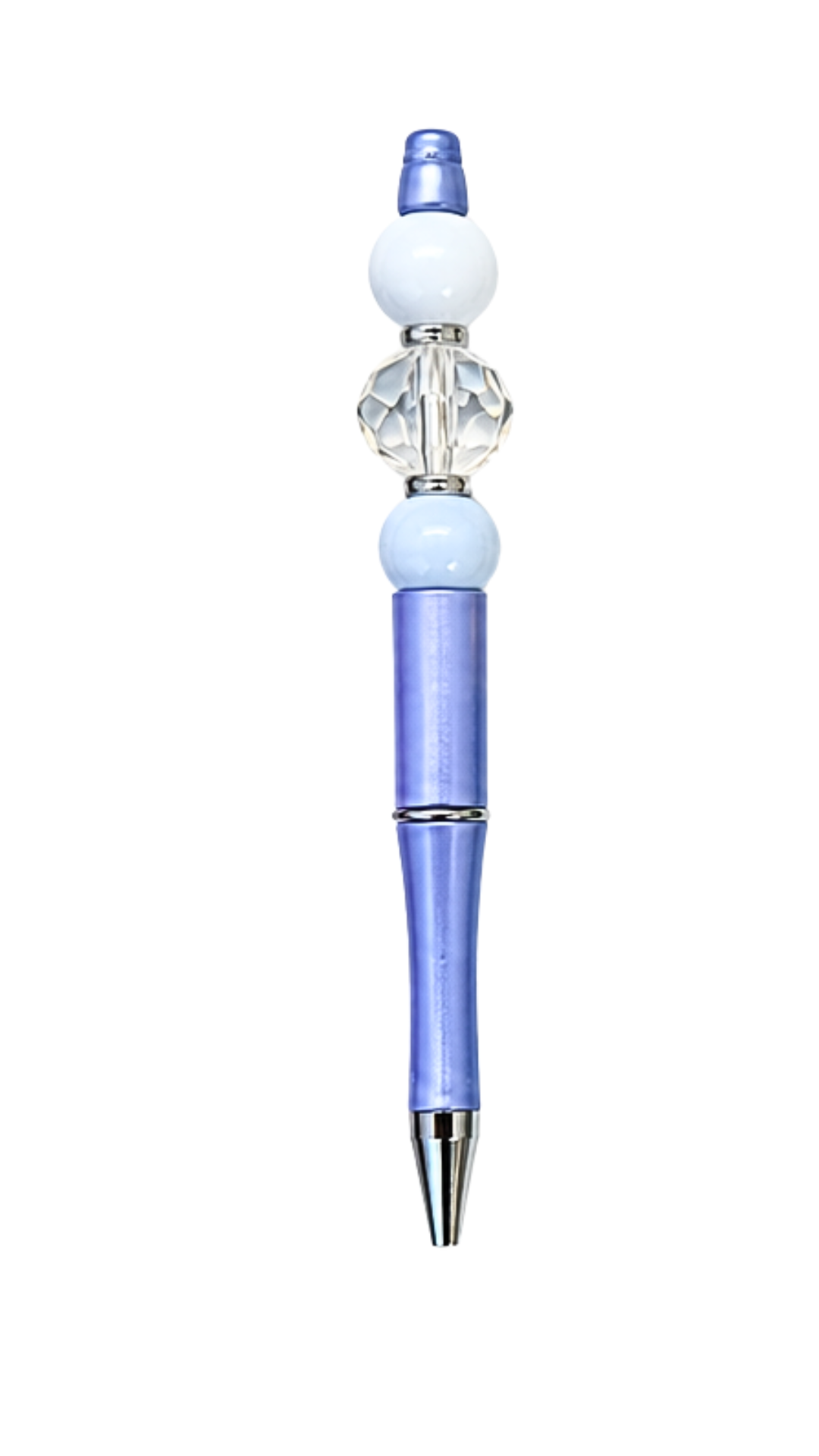 LIGHT PURPLE WITH CLEAR & WHITE BEADS PEN