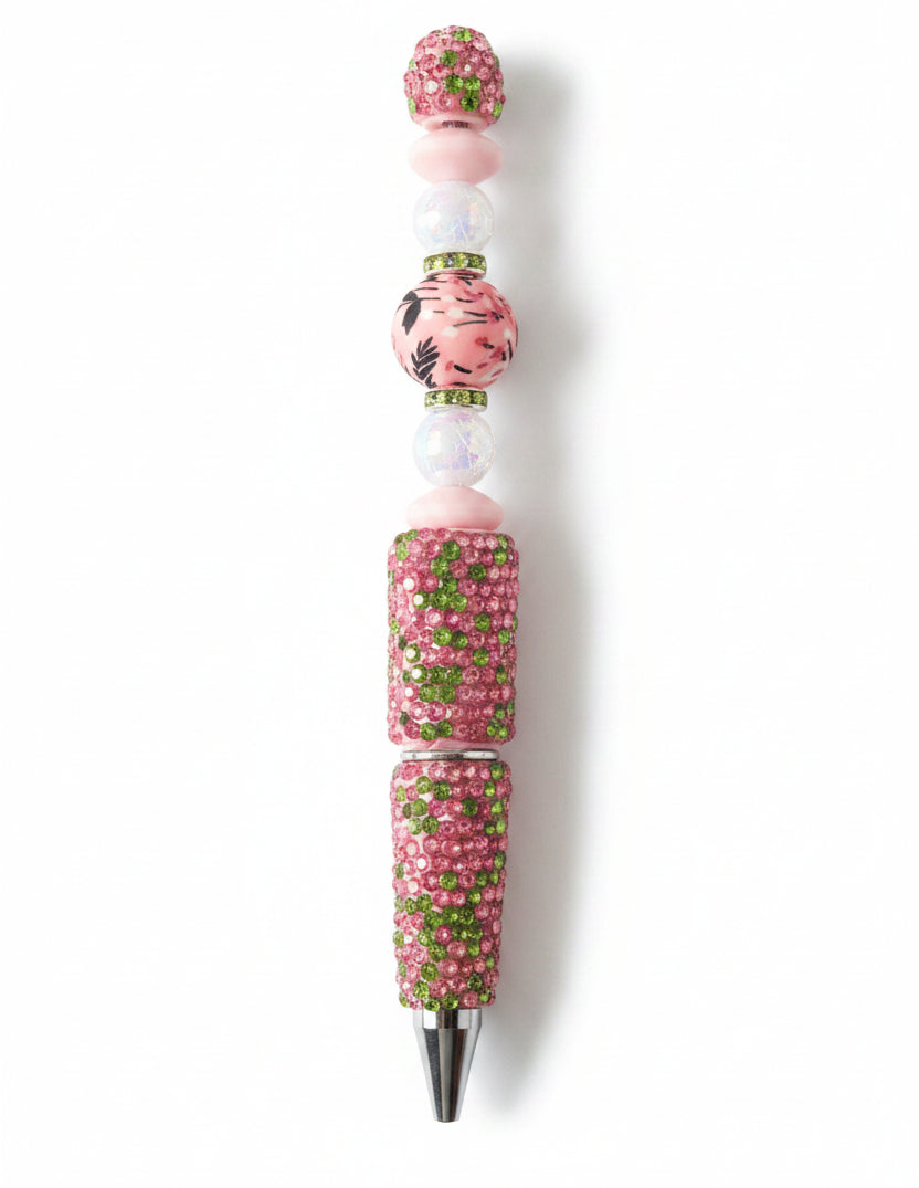 PINK & GREEN RHINESTONE PEN