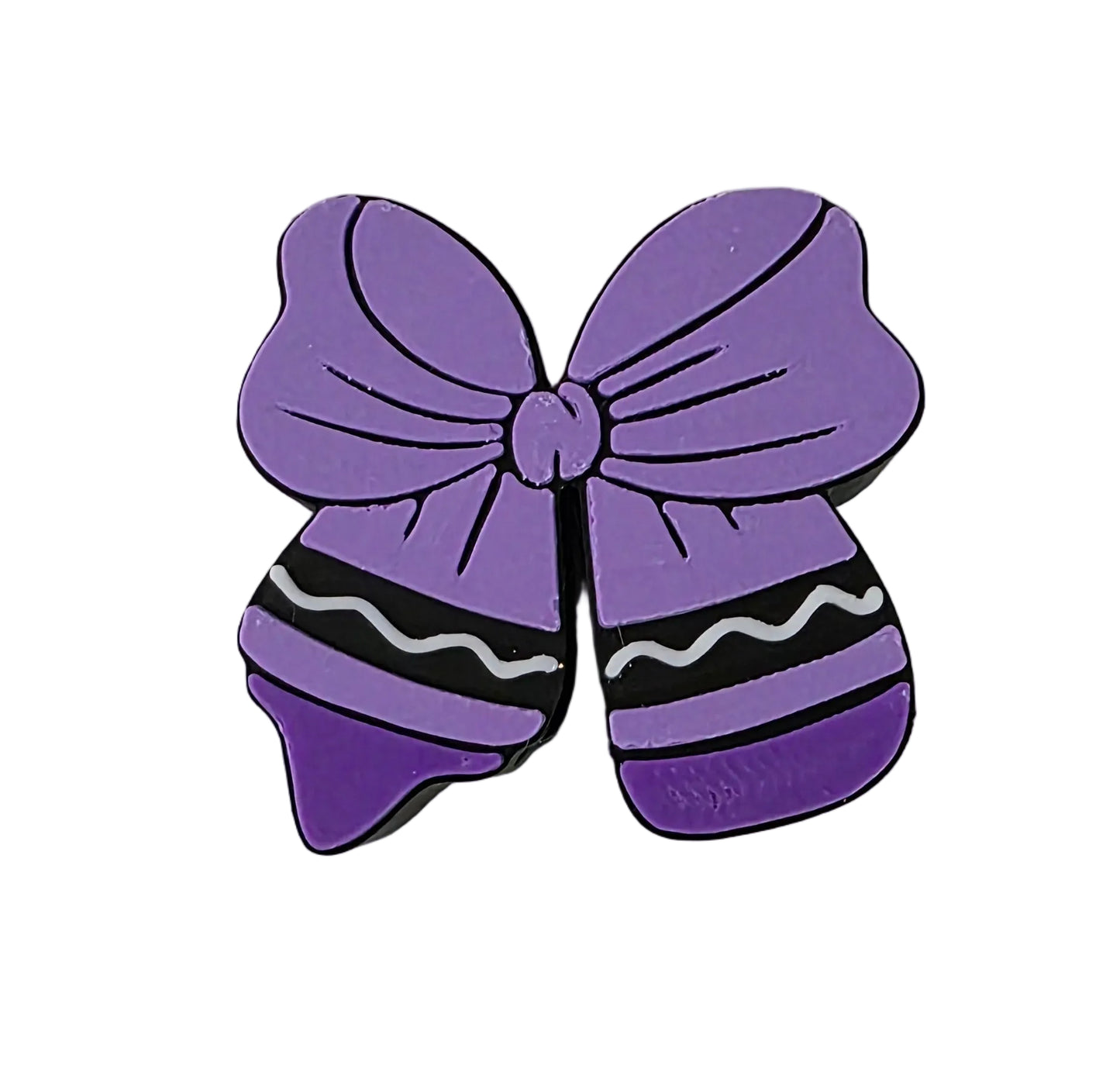 PURPLE CRAYON BOW STRAW TOPPER
