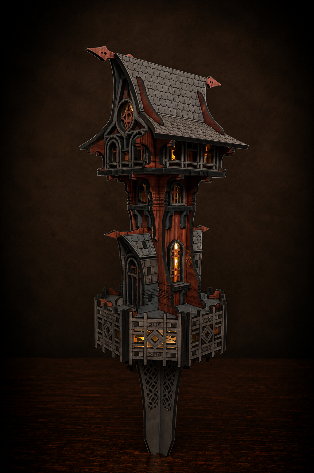 OUTDOOR MAGIC TOWER WITH SOLAR LIGHTS & CEDARWOOD