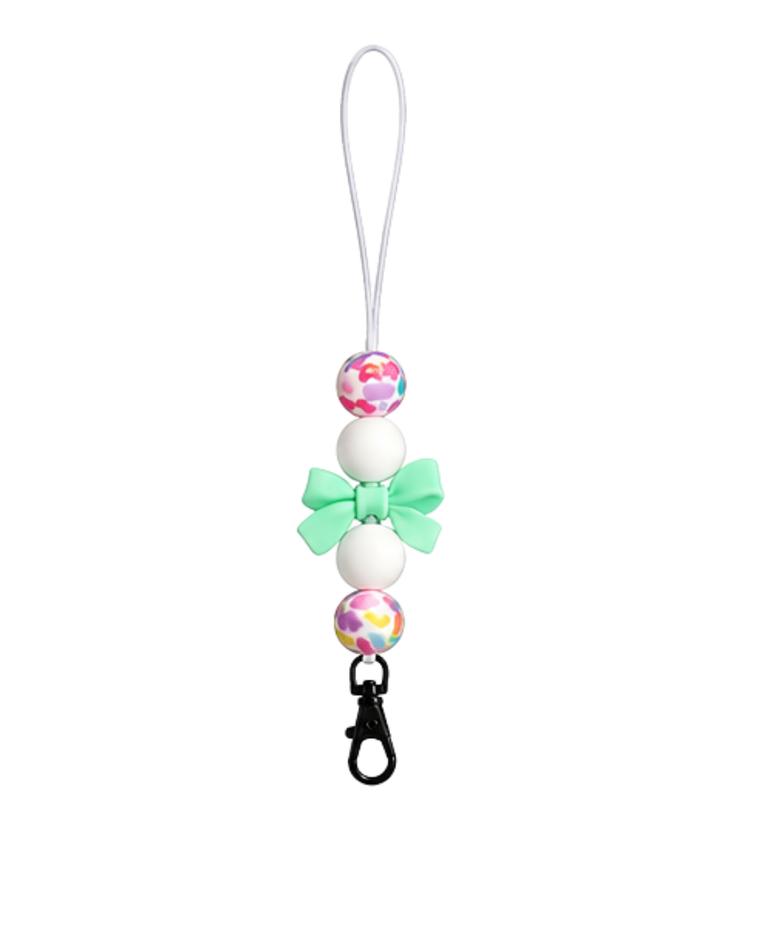MINT BOW WITH FLORAL BEADS FRESHIE HANGER