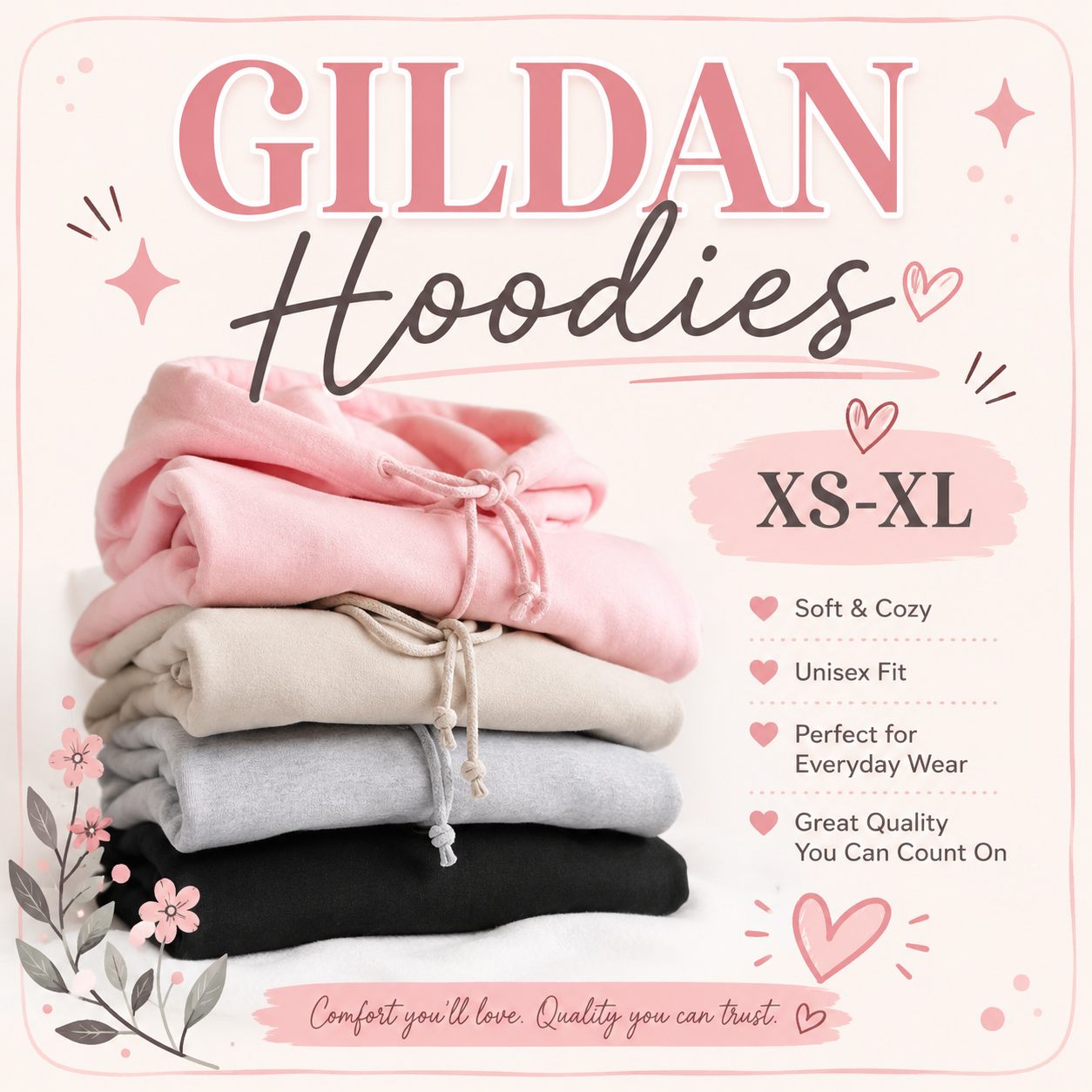 GILDAN HEAVY BLEND HOODIES (XS-XL)