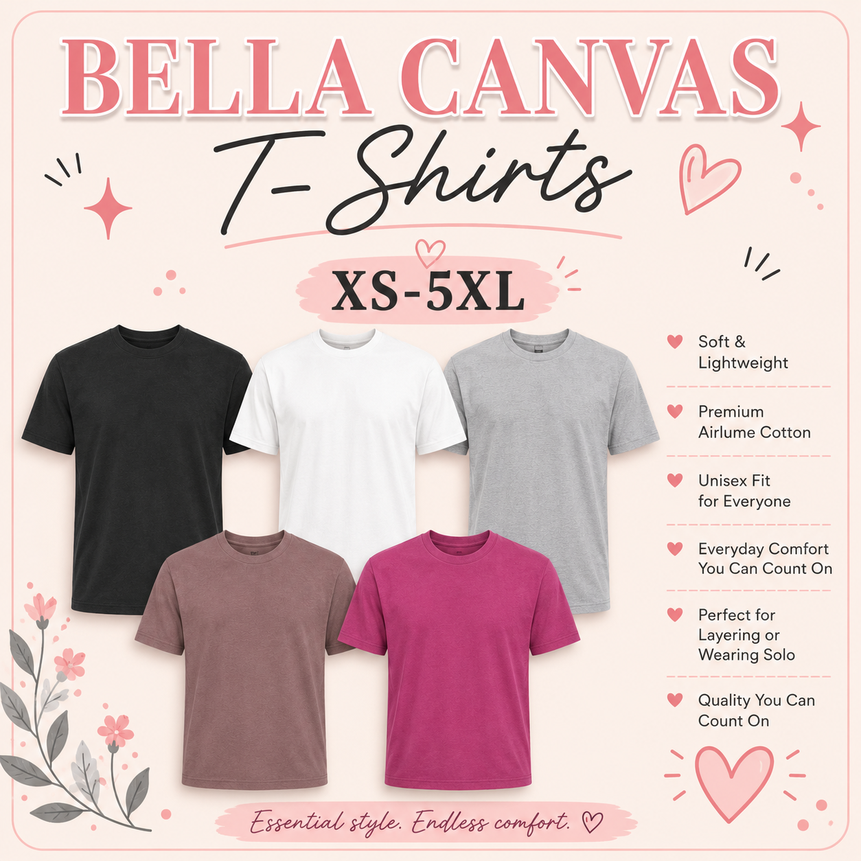 BELLA CANVAS UNISEX JERSEY T-SHIRTS