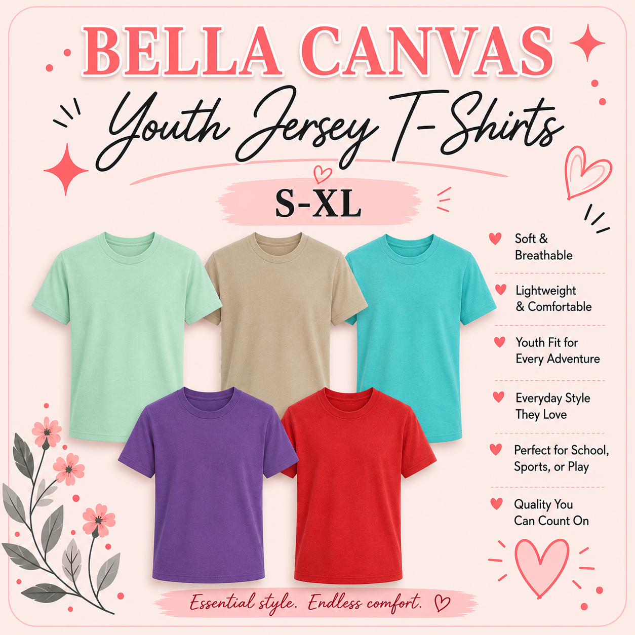 KIDS BELLA CANVAS JERSEY T-SHIRT