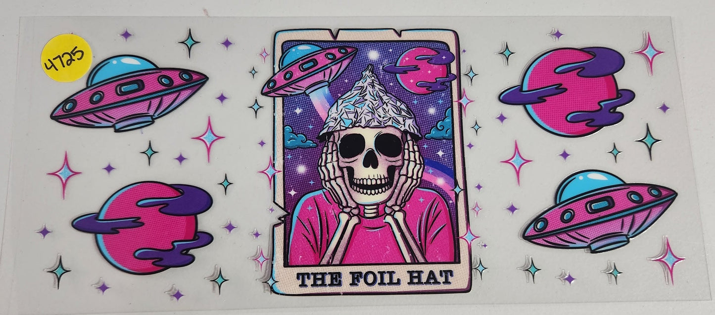 4725 SKELETON FOIL HAT CUP DECAL