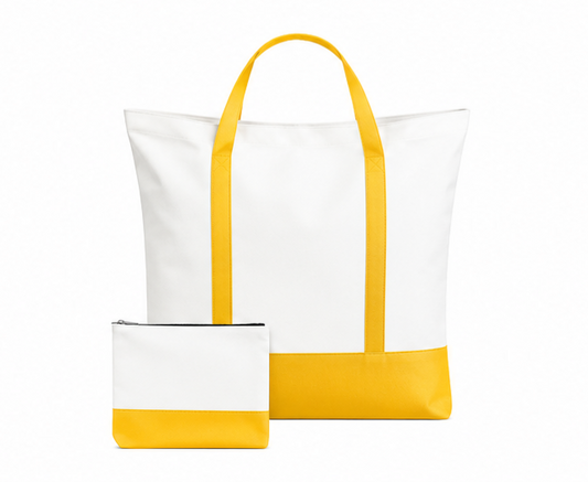YELLOW ZIPPERED TOTE BAG