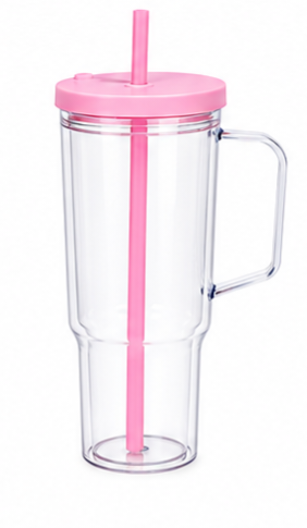 40oz LIGHT PINK ACRYLIC LEAKPROOF