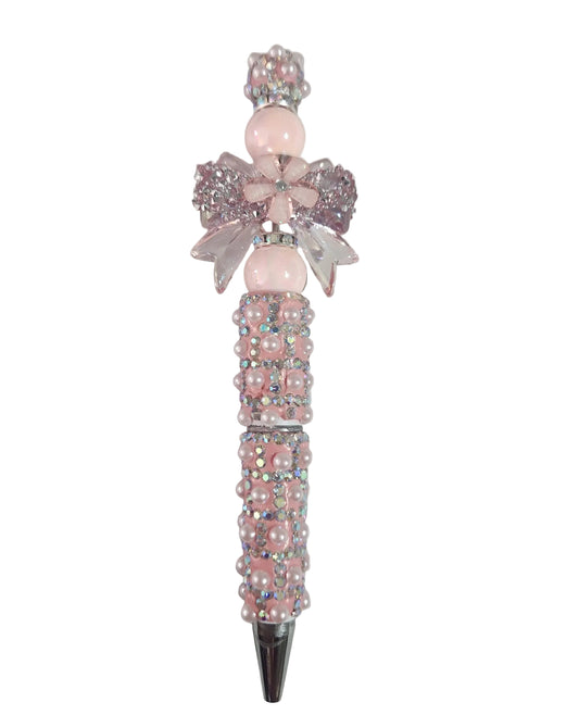 PINK RHINESTONE PEN WITH BOW