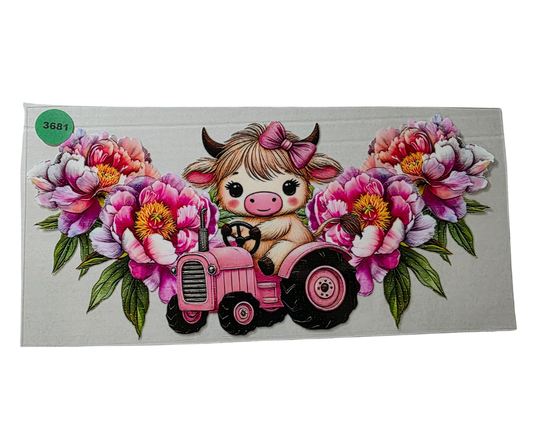 3681 HIGHLAND COW FLORAL