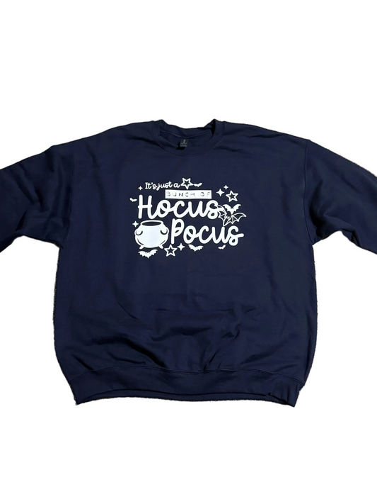 XL NAVY GILDAN CREWNECK HOCUS POCUS