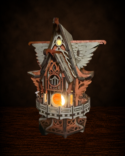 GREY & TAN BIRD HOUSE