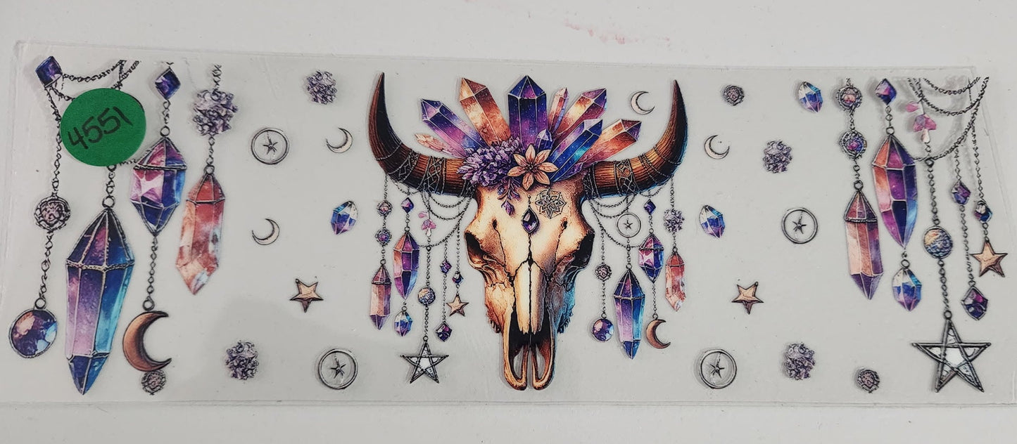 4551 COW SKULL CUP DECAL