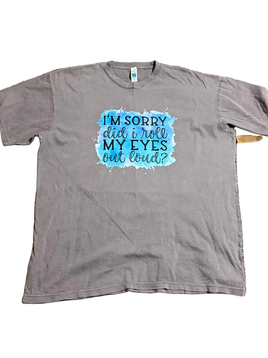 2XL VINTAGE LILAC LANE SEVEN T-SHIRT ROLL MY EYES OUT LOUD