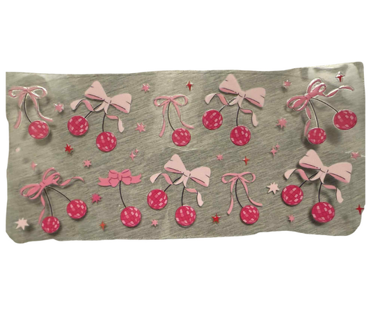 PINK CHERRIES WITH BOWS