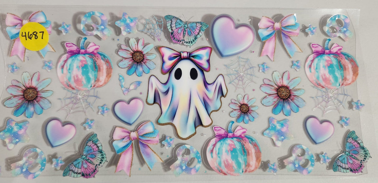 4687 GHOST & PUMPKIN CUP DECAL