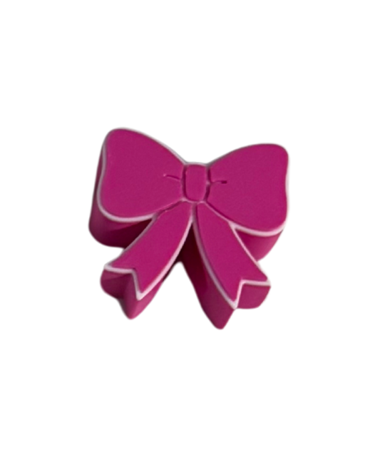 PINK BOW STRAW TOPPER