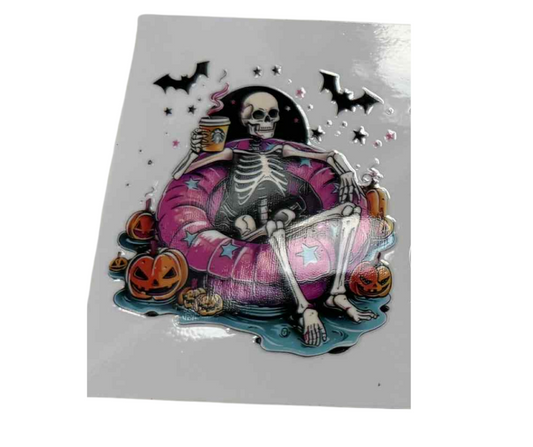 SKELETON ON TUBE WITH BATS (SINGLE)