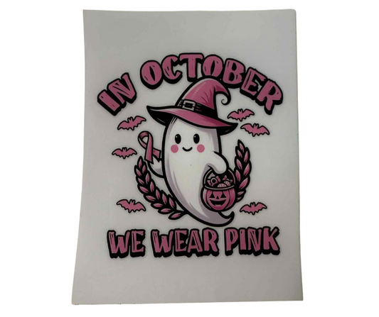 IN OCTOBER WE WEAR PINK GHOST WITH HAT (SINGLE)
