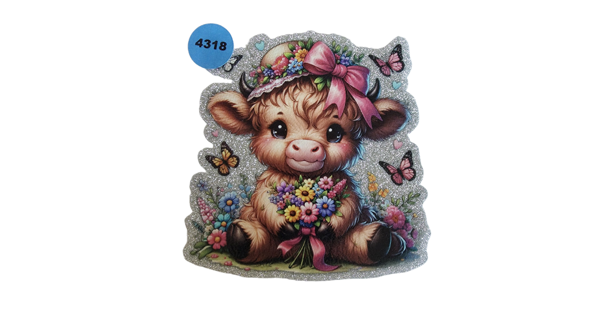4318 HIGHLAND COW GLITTER (SMALL)