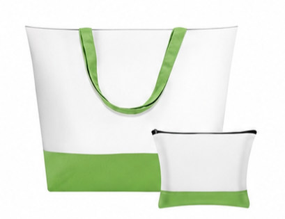 GEEEN TOTE BAG W/ COSMETIC BAG