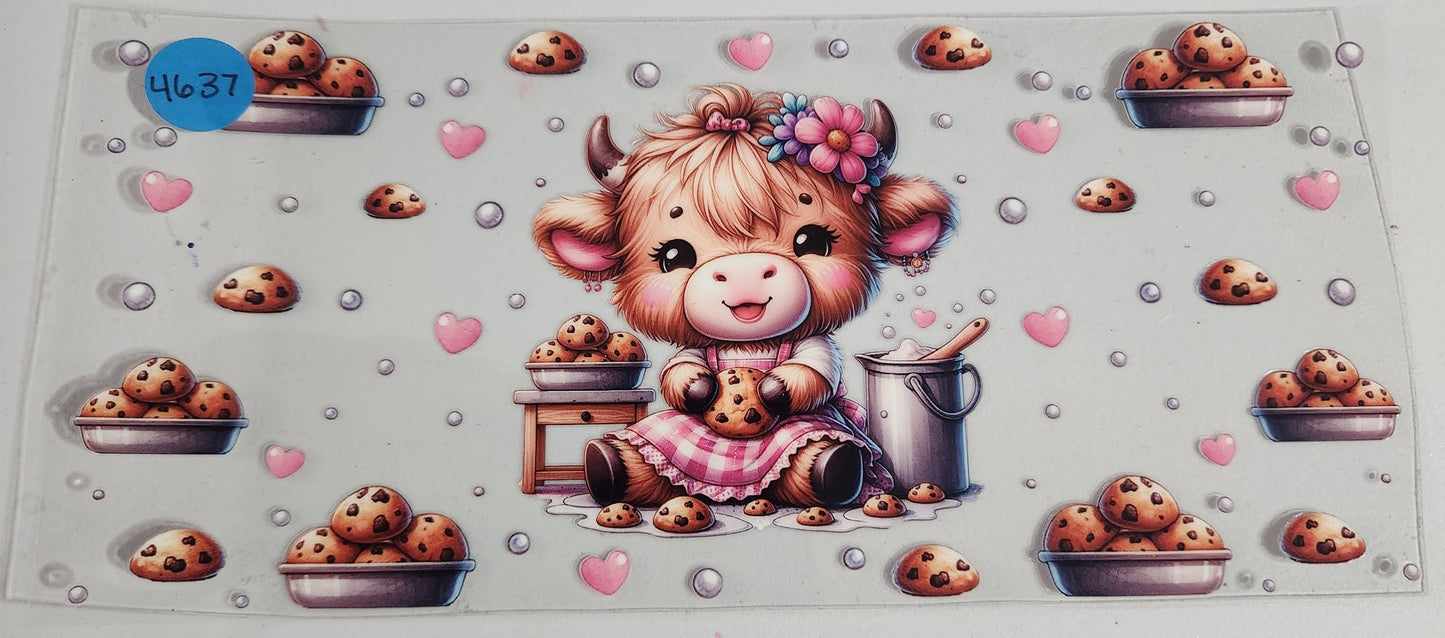 4637 COOKIE HIGHLAND COW CUP DECAL