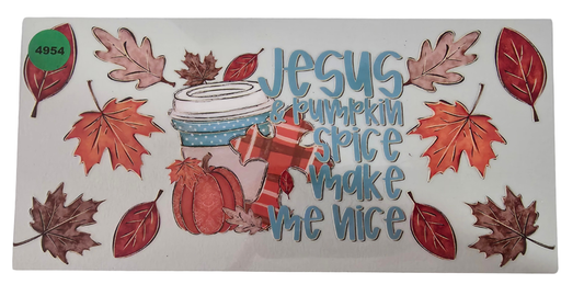 4954 JESUS & PUMPKIN SPICE CUP DECAL
