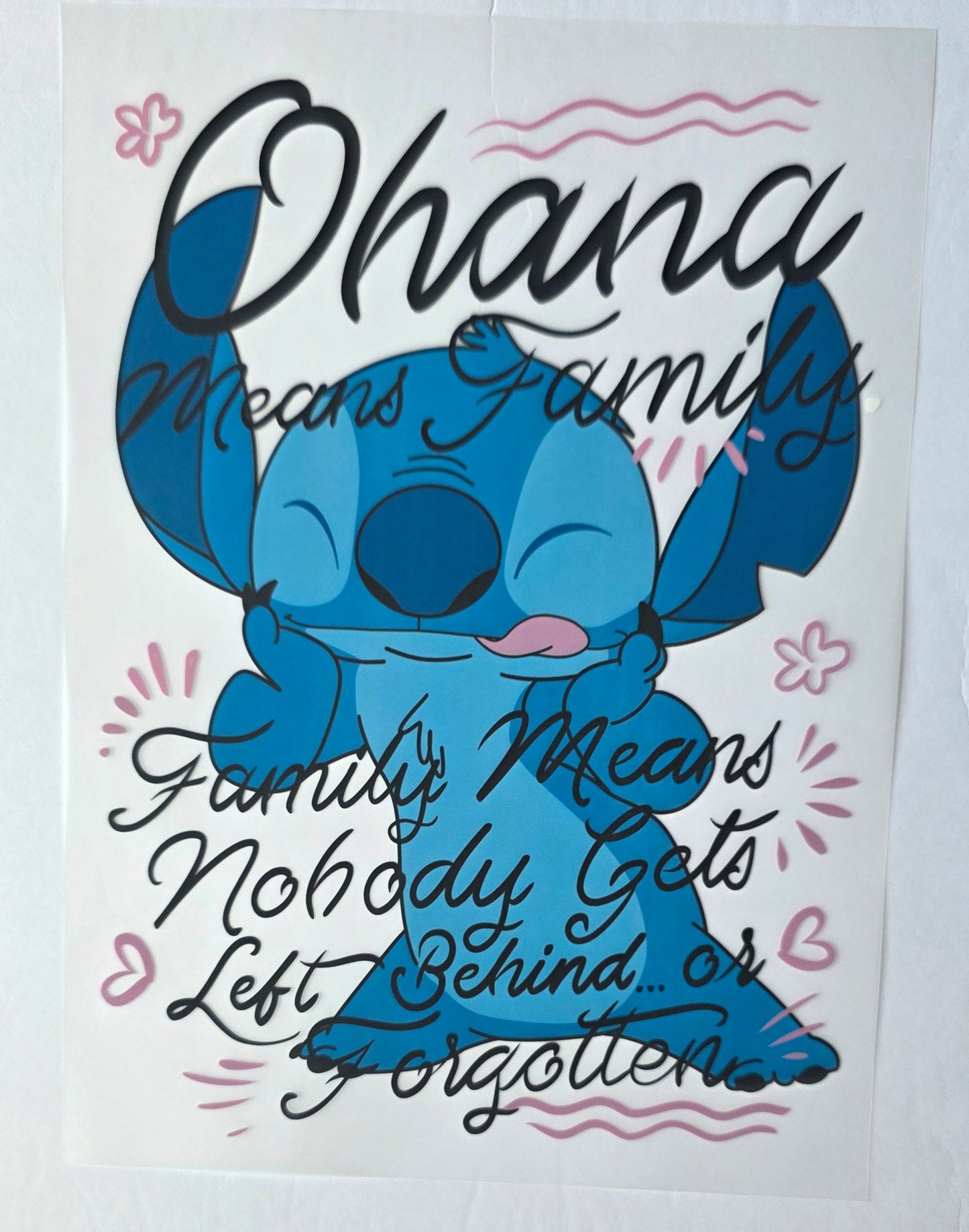 OHANA MEANS FAMILY TOTE BAG TRANSFER