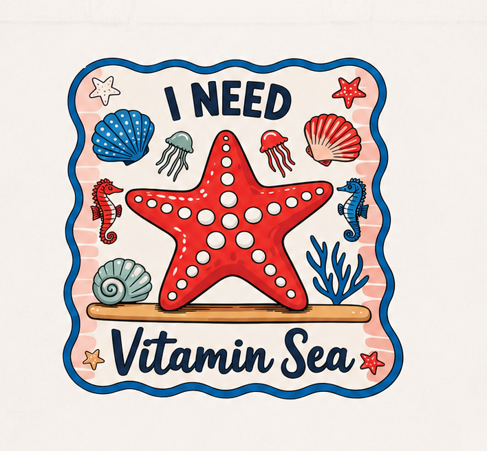 I NEED VITAMIN SEA TOTE BAG TRANSFER