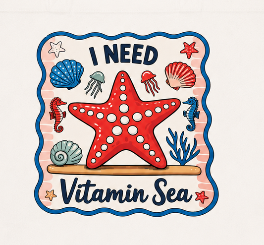 I NEED VITAMIN SEA TOTE BAG TRANSFER