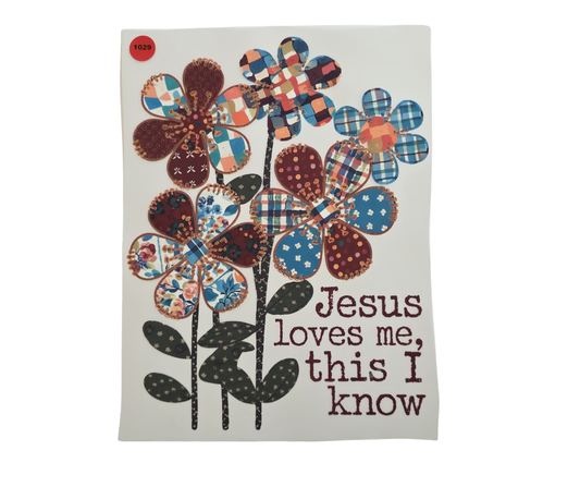 1029 JESUS LOVES ME SHIRT TRASNFER