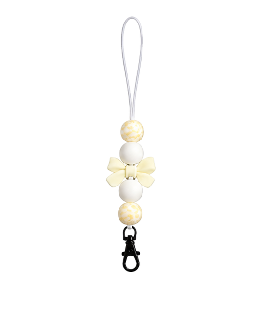 YELLOW & WHITE BOW FRESHIE HANGER