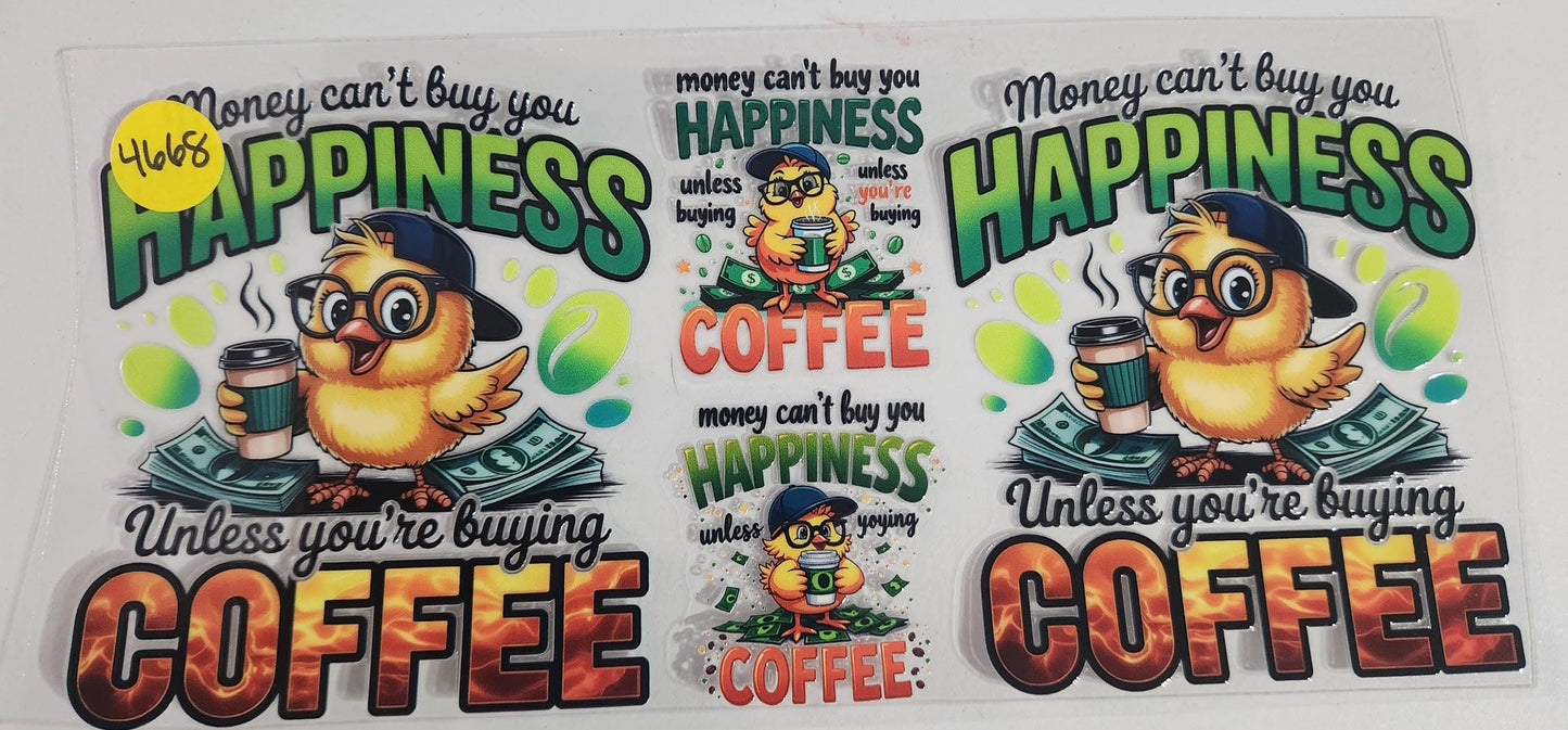 4668 MONEY DOESNT BUY HAPPINESS CUP DECAL
